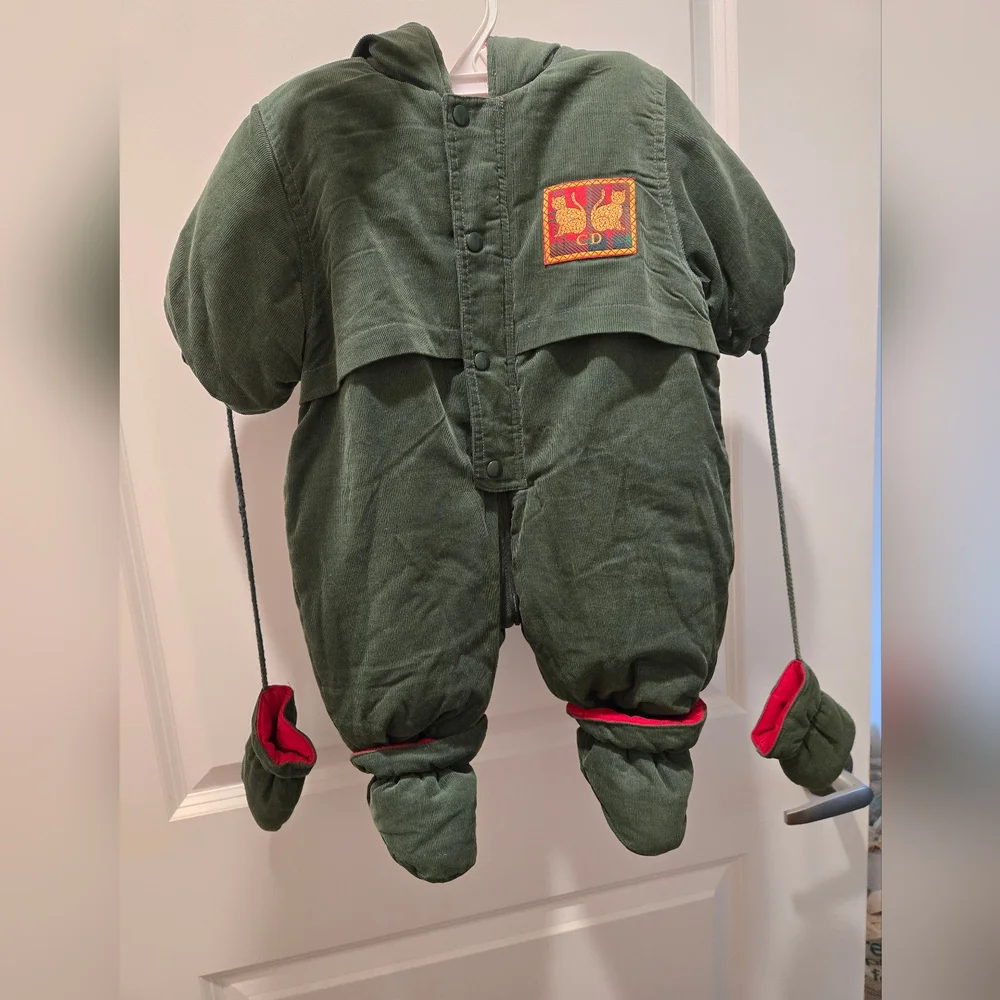 Vintage Baby Dior Cordoruy Snowsuit Bunting‎ - Size 3 Month